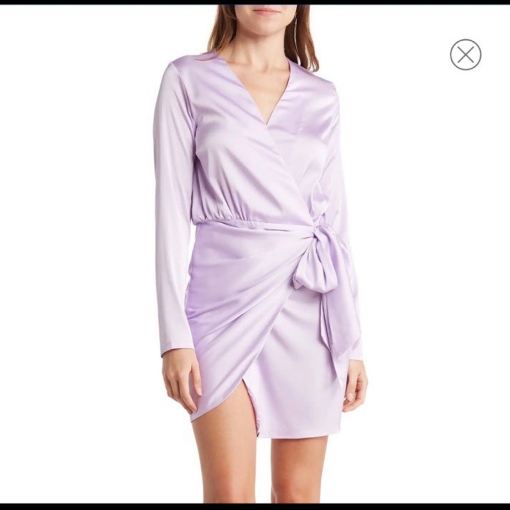 Satin Long Sleeve Minidress